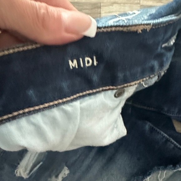 American Eagle Outfitters Women's Ripped Jean Shorts - Dark Blue - Picture 4 of 5